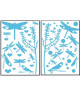 PLAGE Stickers adhésif mural Taille S  Libellules bleues2 planches 29,7 x 21 cm, divers motifs