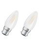 OSRAM Lot de 2 Ampoules LED B22 flamme dépolie 4,5 W équivalent a 40 W blanc chaud dimmable variateur