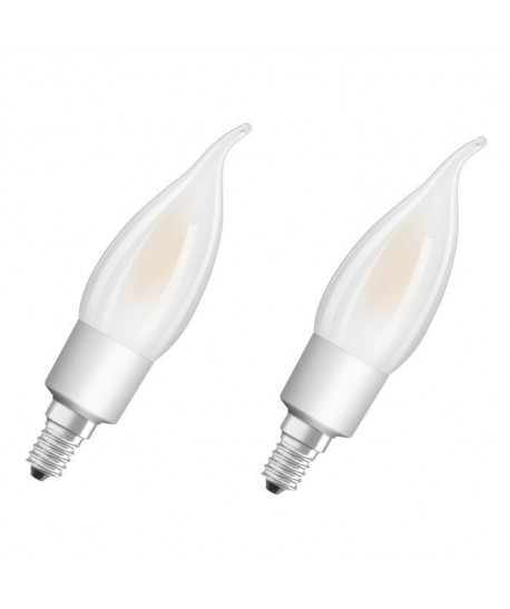 OSRAM Lot de 2 Ampoules LED E14 flamme coup de vent dépolie 4,5 W équivalent a 40 W blanc chaud dimmable variateur