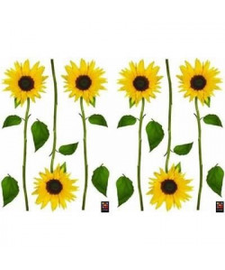 PLAGE Stickers adhésif mural Taille S  Tournesols 22 planches 29,7 x 21 cm, divers motifs