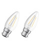 OSRAM Lot de 2 Ampoules LED B22 flamme claire 4 W équivalent a 40 W blanc chaud