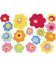 Lot de 2 planches de Stickers adhésif   Fleurs colorés   29,7 x 21 cm