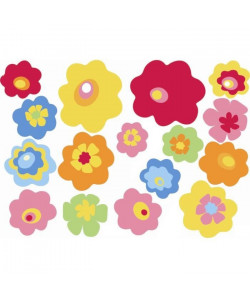 Lot de 2 planches de Stickers adhésif   Fleurs colorés   29,7 x 21 cm