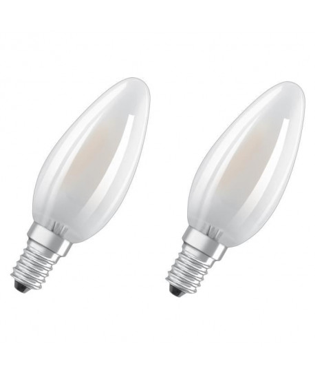 OSRAM Lot de 2 Ampoules LED E14 flamme dépolie 4 W équivalent a 40 W blanc froid