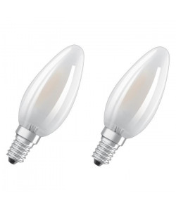 OSRAM Lot de 2 Ampoules LED E14 flamme dépolie 4 W équivalent a 40 W lumiere du jour