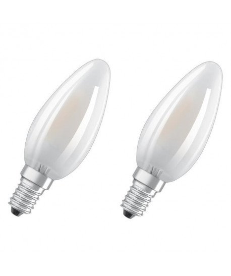 OSRAM Lot de 2 Ampoules LED E14 flamme dépolie 4 W équivalent a 40 W lumiere du jour