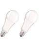 OSRAM Lot de 2 Ampoules LED E27 standard dépolie 21 W équivalent a 150 W blanc chaud dimmable