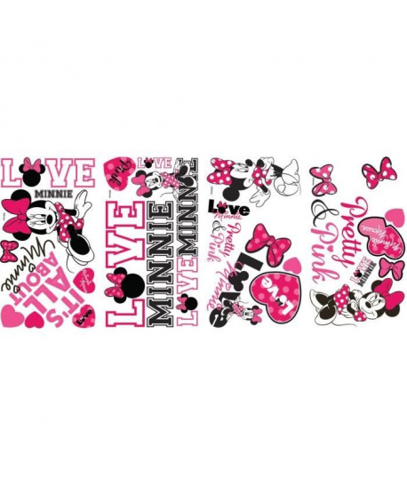 ROOMMATES Stickers MICKEY & FRIENDS  MINNIE repositionnables 4 feuilles de 10,1cm x 44,1cm