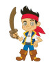 ROOMMATES Sticker géant DISNEY JAKE ET LES PIRATES repositionnable 81x53cm 81x53cm