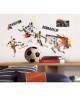 ROOMMATES Lot de 53 stickers JOUEURS DE FOOTBALL repositionnables 4 feuilles de 10,1cm x 44,1cm