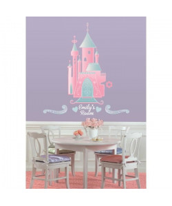 ROOMMATES Stickers DISNEY CHATEAU PRINCESSE PERSONNALISABLE repositionnables 102x47cm