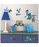 ROOMMATES Lot de 20 stickers MONSTRES ACADEMY repositionnables 4 feuilles de 10,1cm x 44,1cm