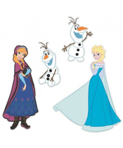 ROOMMATES LA REINE DES NEIGES Lot de 4 Stickers 3D Stickers de 16x26cm a 21x25cm