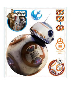 ROOMMATES Sticker géant STAR WARS EPISODE VII DROIDE BB8 repositionnable 49x30cm