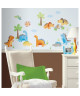 ROOMMATES Lot de 42 stickers DINOSAURES repositionnables 4 feuilles de 10,1cm x 44,1cm