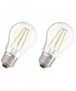 OSRAM Lot de 2 Ampoules LED E27 sphérique claire 4,5 W équivalent a 40 W blanc chaud dimmable