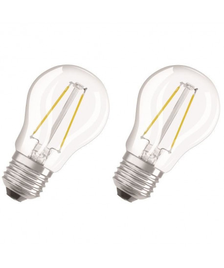 OSRAM Lot de 2 Ampoules LED E27 sphérique claire 4,5 W équivalent a 40 W blanc chaud dimmable