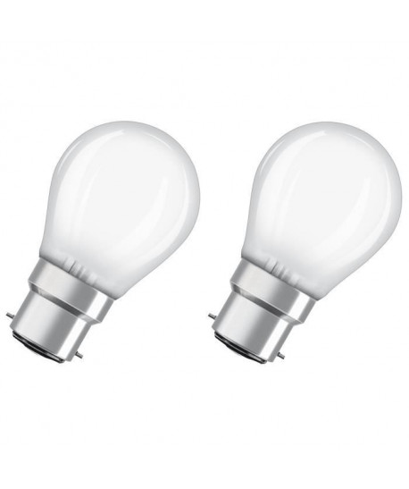 OSRAM Lot de 2 Ampoules LED B22 sphérique dépolie 4 W équivalent a 40 W blanc chaud