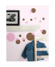 ROOMMATES Stickers JUST DOTS PEEL repositionnables  Marron et rose 4 feuilles de 10,1cm x 44,1cm