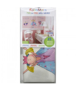 ROOMMATES Lot de 23 stickers PRINCESSES AMUSANTES repositionnables 4 feuilles de 10,1cm x 44,1cm