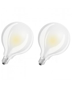 OSRAM Lot de 2 Ampoules LED E27 globe dépolie 7 W équivalent a 60 W blanc chaud