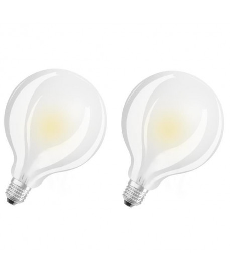 OSRAM Lot de 2 Ampoules LED E27 globe dépolie 7 W équivalent a 60 W blanc chaud