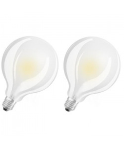 OSRAM Lot de 2 Ampoules LED E27 globe dépolie 11 W équivalent a 100 W blanc chaud