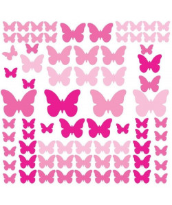 ROOMMATES Stickers PINK FLUTTER BUTTERFLIES PEEL repositionnables 4 feuilles de 10,1cm x 44,1cm