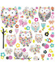 ROOMMATES Stickers PRISMA OWLS & BUTTERFLIES PEEL repositionnables 4 feuilles de 10,1cm x 44,1cm