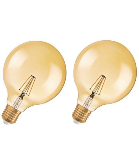 OSRAM Lot de 2 Ampoules LED E27 globe vintage édition 1906 7 W équivalent a 51 W blanc chaud