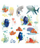 ROOMMATES Lot de 19 stickers DISNEY LE MONDE DE DORY repositionnables 4 feuilles de 10,1cm x 44,1cm