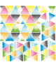 ROOMMATES Lot de 76 stickers TRIANGLE AQUARELLE MULTICOLORE repositionnables 4 feuilles de 10,1cm x 44,1cm