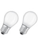 OSRAM Lot de 2 Ampoules LED E27 sphérique dépolie 4,5 W équivalent a 40 W blanc chaud dimmable