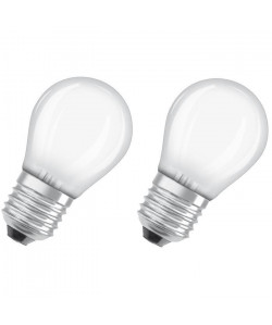 OSRAM Lot de 2 Ampoules LED E27 sphérique dépolie 4,5 W équivalent a 40 W blanc chaud dimmable