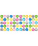 ROOMMATES Lot de 60 stickers POIS AQUARELLE MULTICOLORE repositionnables 4 feuilles de 10,1cm x 44,1cm