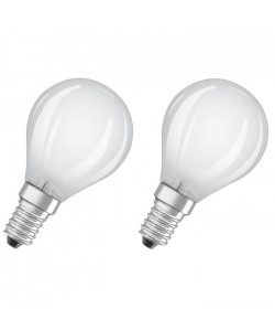 OSRAM Lot de 2 Ampoules LED E14 sphérique dépolie 4 W équivalent a 40 W lumiere du jour