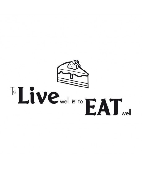 WALL IMPACT Sticker adhésif mural Eat Well Live Well  86 x 40 Cm