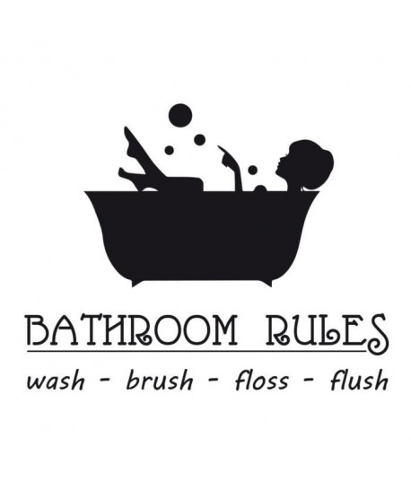 WALL IMPACT Sticker adhésif mural Bathroom rules  51x40cm