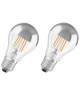 OSRAM Lot de 2 Ampoules LED E27 standard calotte argentée 7 W équivalent a 51 W blanc chaud