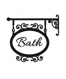 WALL IMPACT Sticker adhésif mural Bath sign  40x37cm