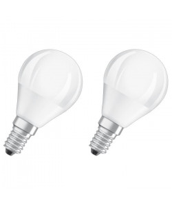 OSRAM Lot de 2 Ampoules LED Star  Active&Relax E14 sphérique 5 W équivalent a 40 W blanc chaud ou froid