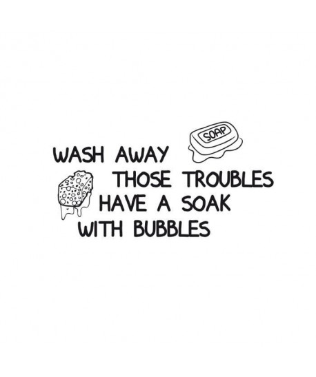 WALL IMPACT Sticker adhésif mural Wash away troubles  77x40cm