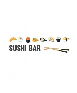 WALL IMPACT Sticker adhésif mural Sushi Bar  90 x 24 cm