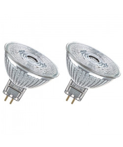 OSRAM Lot de 2 Ampoules spot LED MR16 GU5,3 4,6 W équivalent a 35 W blanc chaud