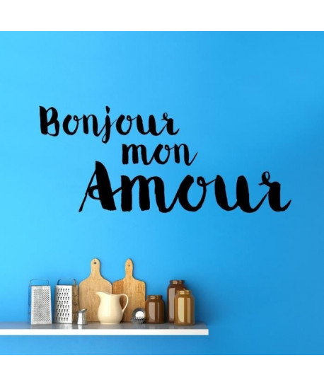 WALL IMPACT Sticker adhésif mural \"Bonjour mon Amourr\"  70x30cm