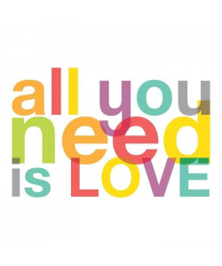 WALL IMPACT Sticker adhésif mural All you need is Love  80x52cm