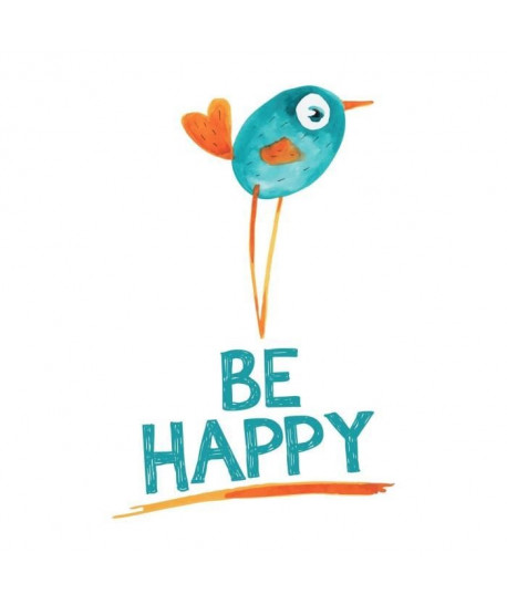 WALL IMPACT Sticker adhésif mural Be Happy  45x68cm