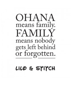 WALL IMPACT Sticker adhésif mural Ohana mean\'s family  40x58cm