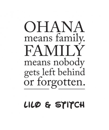 WALL IMPACT Sticker adhésif mural Ohana mean\'s family  40x58cm