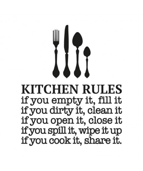 WALL IMPACT Sticker adhésif mural Kitchen Rules  65 x 77 cm